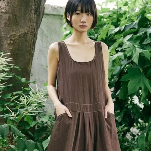 [BUNJANG] Fault Stitch Mini Pleats Dress / 폴트 스티치 미니 플리츠 원피스