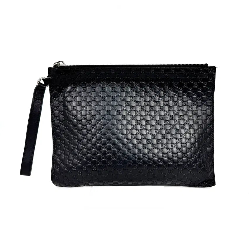 [BUNJANG] Gucci Black Microguccissima Leather Strap Clutch 544477 / 구찌 블랙 마이크로시마 스트랩 클러치 544477