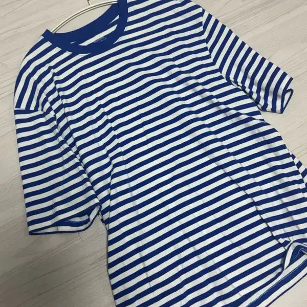 [BUNJANG] Musinsa Standard Stripe T-Shirt Blue L / 무신사 스탠다드 스트라이프 티셔츠 블루 L