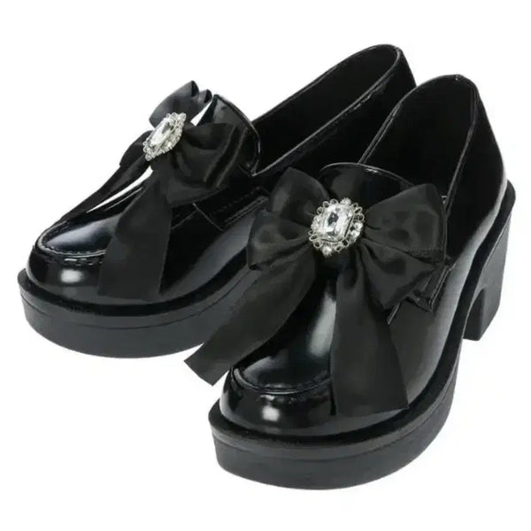 [BUNJANG] Noemies Ribbon Wedge Platform Shoes 6cm (Size S) / 노에미 리본 매쉬 통굽 6cm (S사이즈)