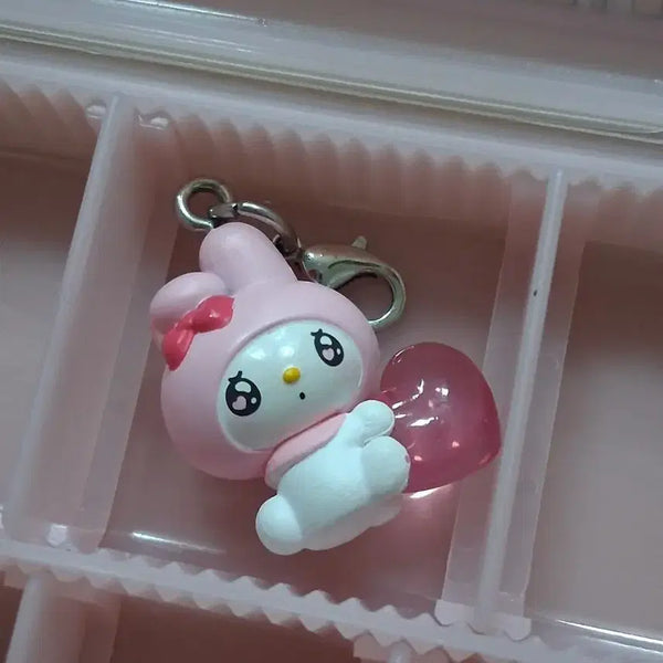 [BUNJANG] Sanrio My Melody Pink Heart EmoQun Charm / 산리오 마이멜로디 키링 핑크 하트 에모큥 메지루시 가챠