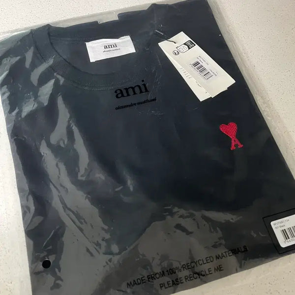 [BUNJANG] AMI Alexandre Mattiussi Ami de Coeur Logo Short Sleeve T-shirt Black Large / (배송비포함 )아미 하트 로고 반팔 티셔츠 블랙 라지(남성100)