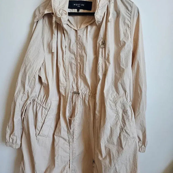[BUNJANG] Must Be Hooded Windbreaker Beige Free Size / 머스트비 후드 바람막이 베이지.프리