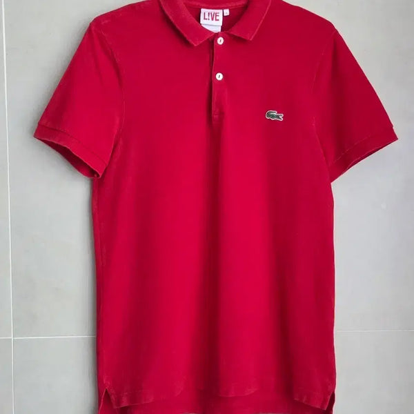 [BUNJANG] Lacoste Live Red Collar T-Shirt / (90)라코스테 라이브 카라티 레드상태최상남여공용가능 택포