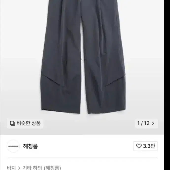 [BUNJANG] HAECHING ROOM Triangle Trousers V2 Charcoal Wide Pants Size 4 / 해칭룸 와이드 팬츠 차콜 4사이즈