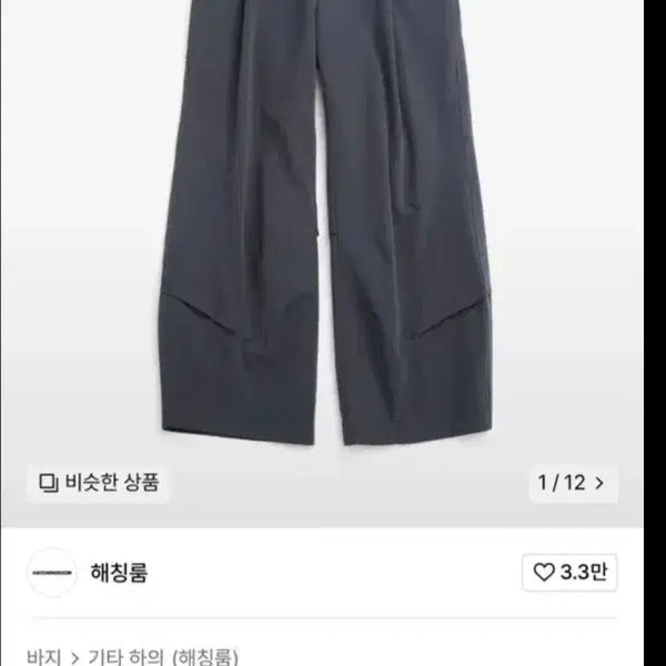 [BUNJANG] HAECHING ROOM Triangle Trousers V2 Charcoal Wide Pants Size 4 / 해칭룸 와이드 팬츠 차콜 4사이즈