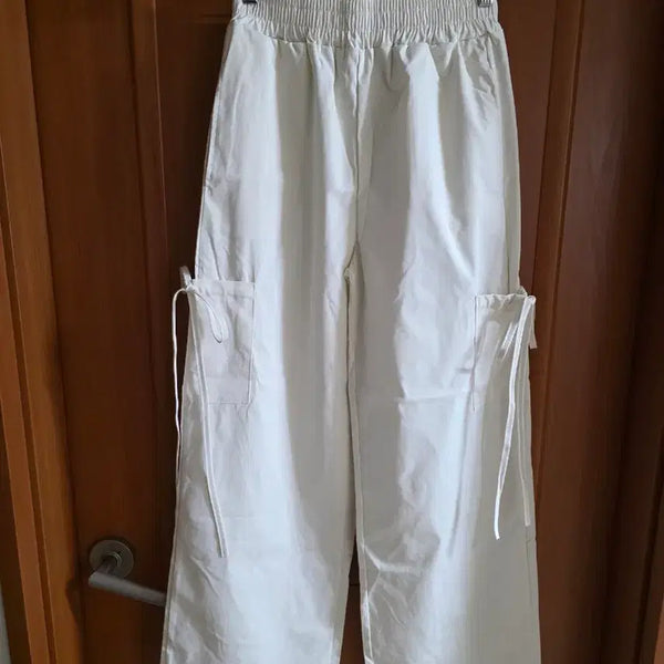 [BUNJANG] Cargo Ribbon Pocket Slack Pants / (새상품) 카고 리본주머니 슬랙스 바지..아이보리