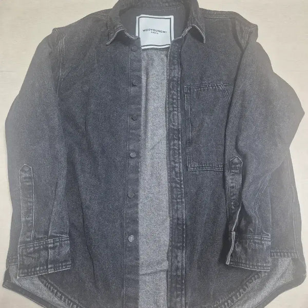 [BUNJANG] Wooyoungmi Paris Back Logo Denim Shirt Black / 우영미 백로고 파리 데님 셔츠 검정 50사이즈 (105)