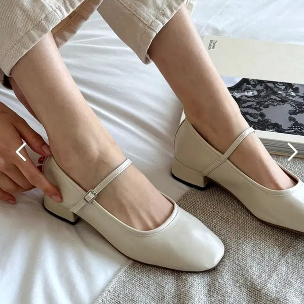[BUNJANG] Mary Jane Platform Strap Shoes 3CM / 메리제인 발편한 키높이 플랫 스트랩 슈즈 구두 3CM
