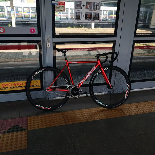 [BUNJANG] Tsunami Red Wine Aluminum Road Bike - Size S / 쓰나미레드 와인