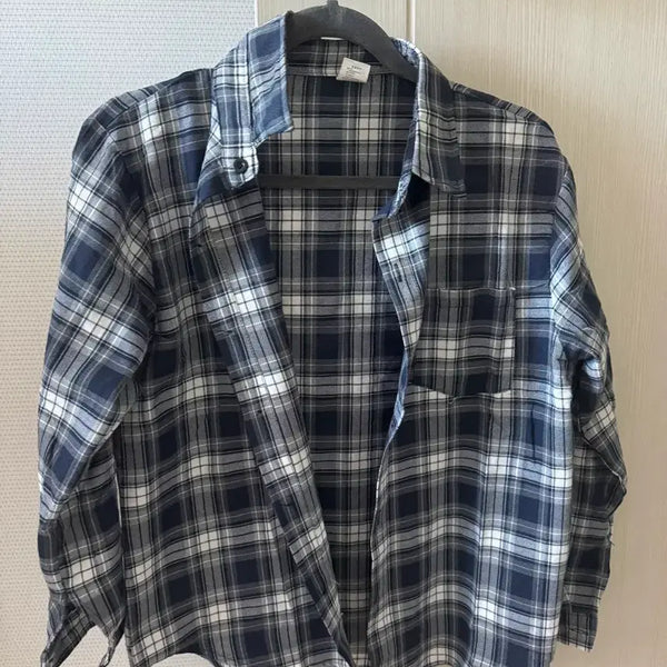[BUNJANG] Blue Checkered Shirt / 블루 체크 셔츠