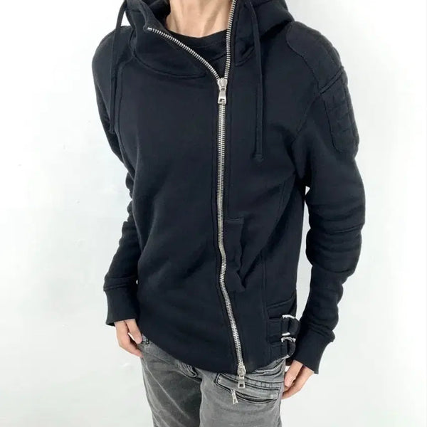 [BUNJANG] Balmain Archive Biker Hoodie Zipper / 발망 초기 아카이브 바이커후드 사선집업