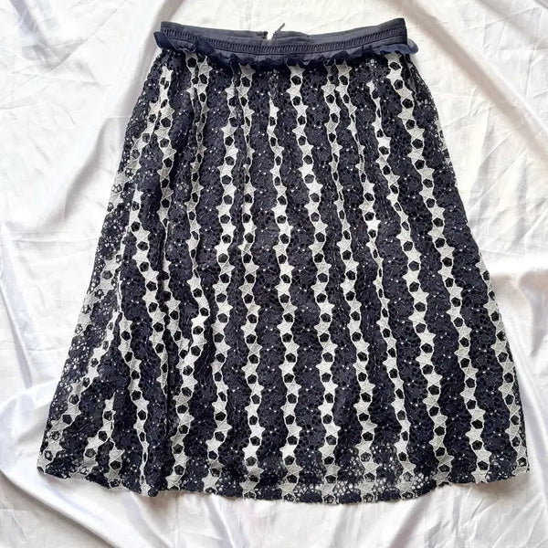 [BUNJANG] Vintage Y2K Mori Girl Star Pattern Midi Skirt / 빈티지 y2k 모리걸 하구미 별무늬 스타 미디 스커트