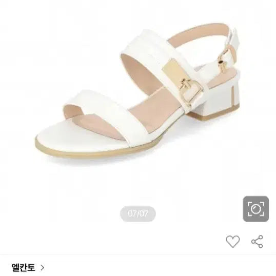 [BUNJANG] El Canto Intense Women's Double Strap Sandals White 3cm Heel / 엘칸토 인텐스 여성 더블 스트랩 샌들 240 굽3cm 팔아요.