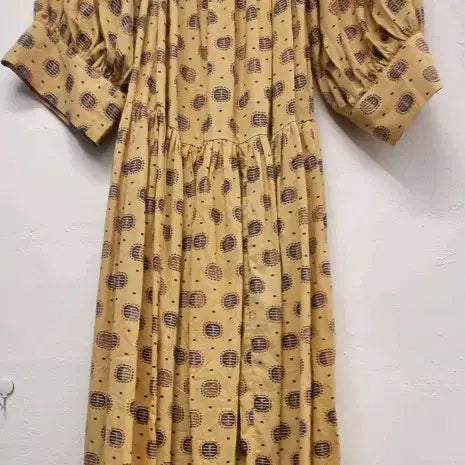 [BUNJANG] Ethnic Print Puff Long Dress (Size M-L) / 66~마른77)에스닉 프린트 퍼프 롱원피스