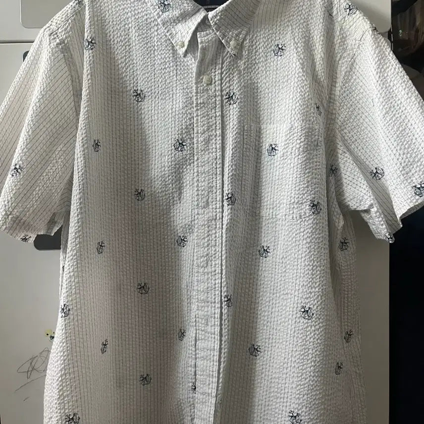 [BUNJANG] Ralph Lauren Seersucker Short Sleeve Shirt / 랄프로렌 시어서커반팔셔츠