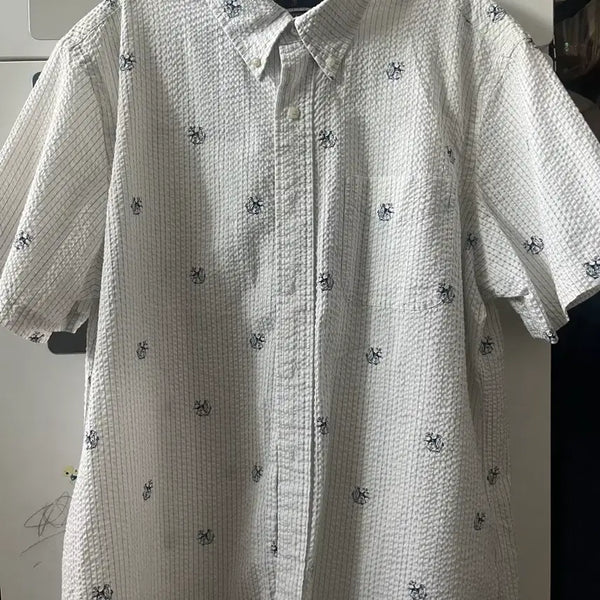 [BUNJANG] Ralph Lauren Seersucker Short Sleeve Shirt / 랄프로렌 시어서커반팔셔츠