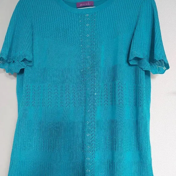 [BUNJANG] Morado Knit Short Sleeve (Blue), Light Pink Knit Short Sleeve, Zipper Lightweight Long Sleeve / 모라도 니트 반팔 블루/엷은분홍/지퍼달린가벼운긴팔