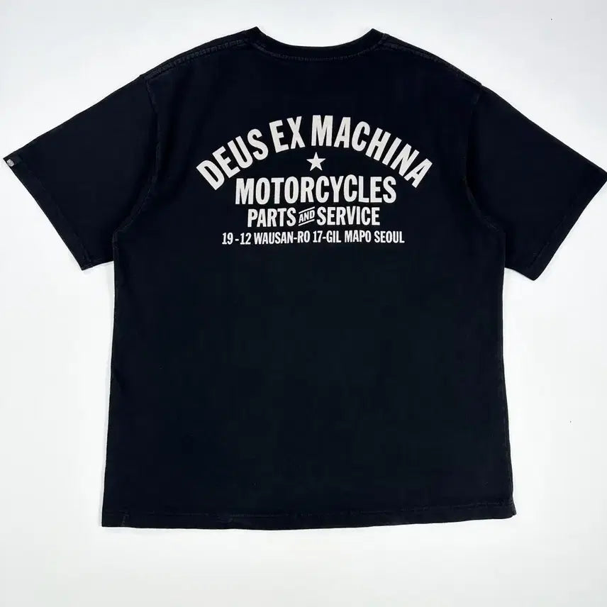[BUNJANG] Deus Ex Machina Seoul Motorcycle Short Sleeve T-Shirt Black / (L) 데우스 엑스 마키나 서울 모터사이클 반팔티 블랙