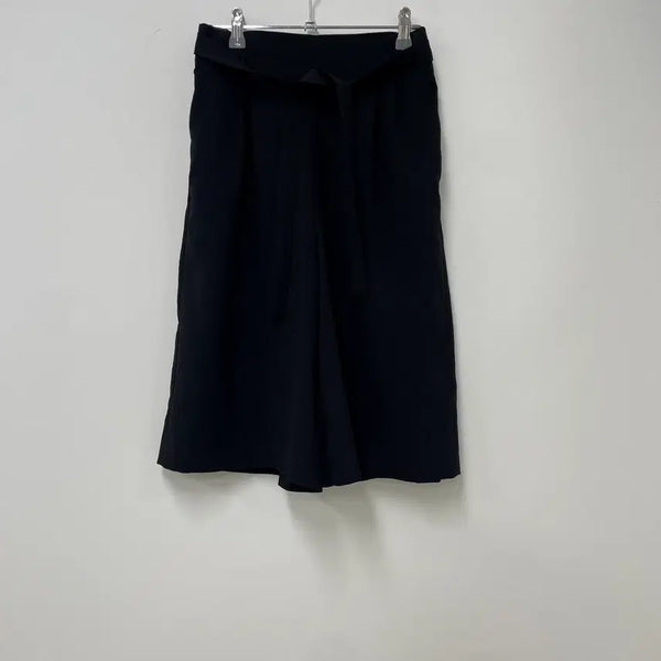 [BUNJANG] Black Belted Wide Half Pants Shorts / 블랙 벨티드 와이드 하프 팬츠 쇼츠