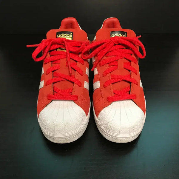 [BUNJANG] Adidas Women's Superstar Suede Red Sneakers / [아디다스](225) 여성 슈퍼스타 스웨이드