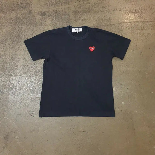 [BUNJANG] Comme des Garçons Heart Logo T-Shirt Black L / 꼼데가르송 하트 로고 블랙 반팔티 L