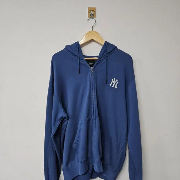 [BUNJANG] MLB New York Yankees Fleece Zip-Up Hoodie / [105] MLB 뉴욕 양키스 기모 후드집업