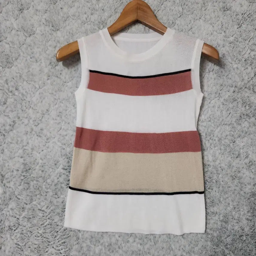 [BUNJANG] Women's Striped Sleeveless Knit / 126C [F] 여성 스트라이프 민소매 니트