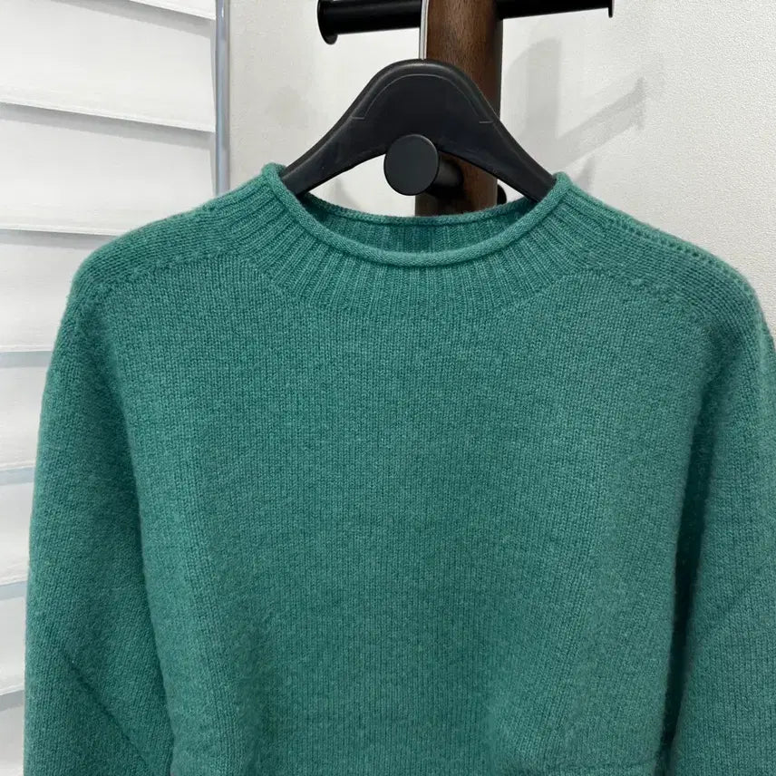 [BUNJANG] The Cashmere 100% Italian Wool Soft Amygdaline Green Knit Top / 더캐시미어(the CASHMERE) 캐시미어 100% 니트