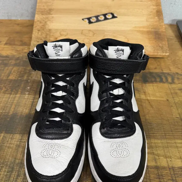 [BUNJANG] Nike x Stussy Air Force 1 Mid '07 (Black/White) / (265) 나이키 스투시 에어포스 07 미드 (검흰)
