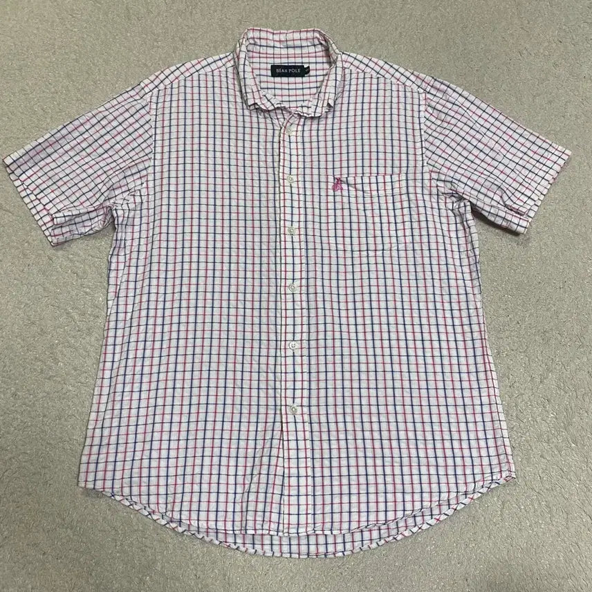 [BUNJANG] Beanpole Check Short Sleeve Shirt Size 100 / 빈폴 체크 반팔 셔츠 100