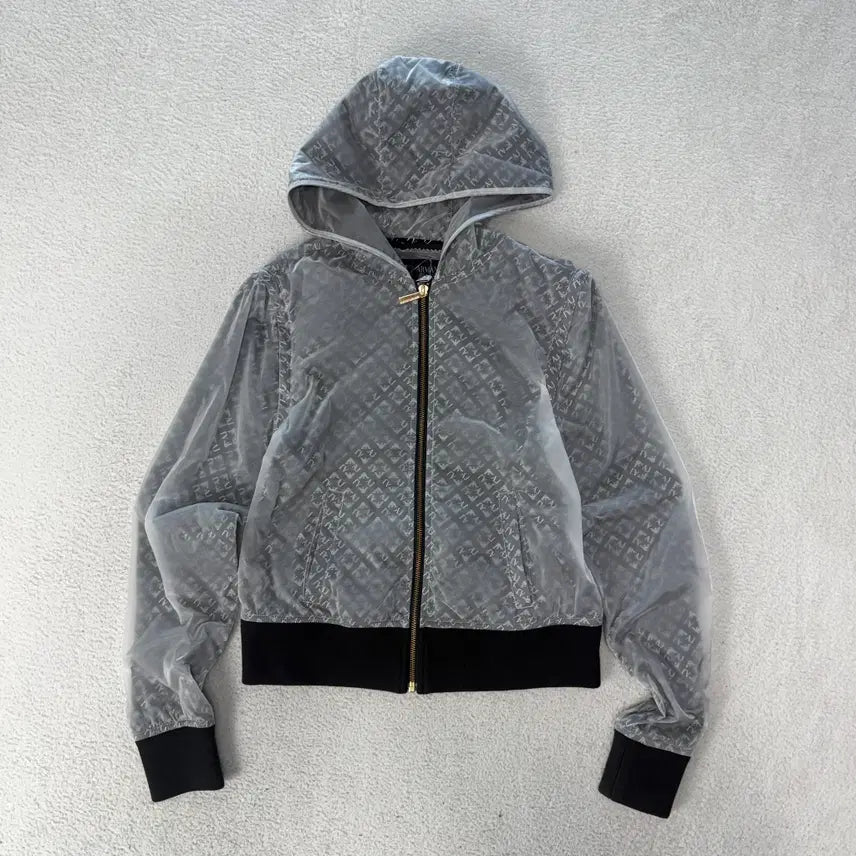 [BUNJANG] Emporio Armani Multi-Logo See-Through Detachable Hood Jacket / 아르마니 멀티로고 시스루 탈부착 후드자켓