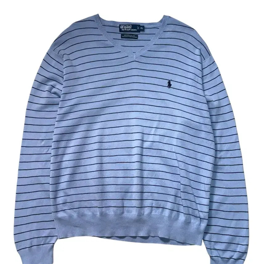 [BUNJANG] Polo Ralph Lauren Striped V-Neck Knit / 폴로 스트라이프 브이넥 니트