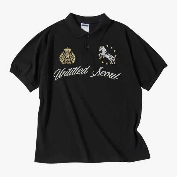 [BUNJANG] UNTITLED SEOUL Black Polo T-shirt M / 언타이틀 서울 블랙 폴로티 M