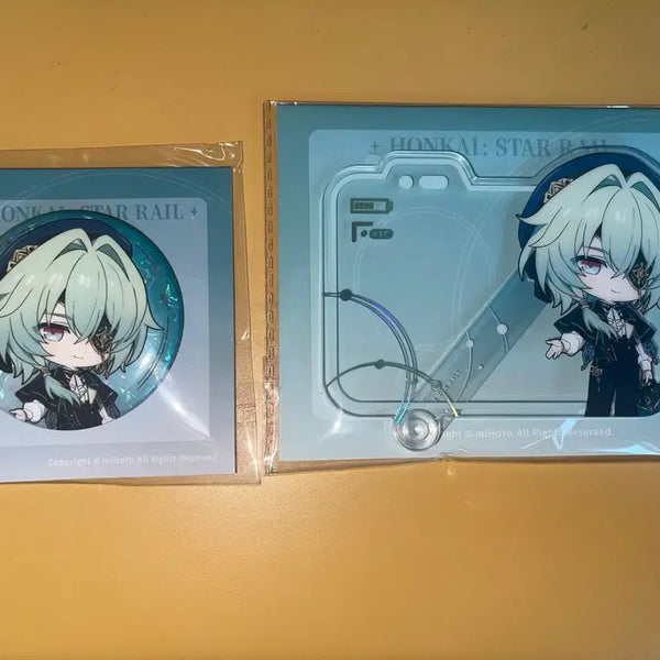 [BUNJANG] Genshin Impact Axela Taobao Exclusive Can Badge + Acrylic Stand Set / 미개봉) 붕괴스타레일 아낙사 타오바오 특전 캔뱃지+아크릴 스틱