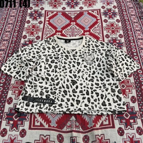 [BUNJANG] Life Work Leopard Dog Print T-Shirt / 라이프워크 반팔티 레오파드 독 프린트