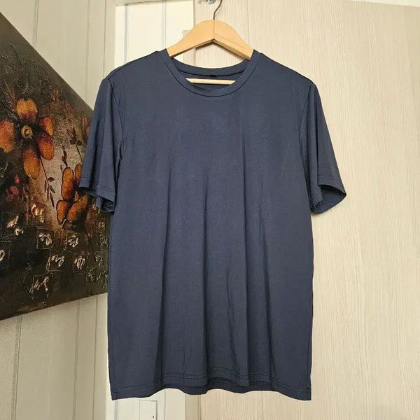 [BUNJANG] L Navy Functional Round Neck Short Sleeve T-shirt / L 네이비 기능성 라운드넥 반팔티 등산복 작업복 운동복