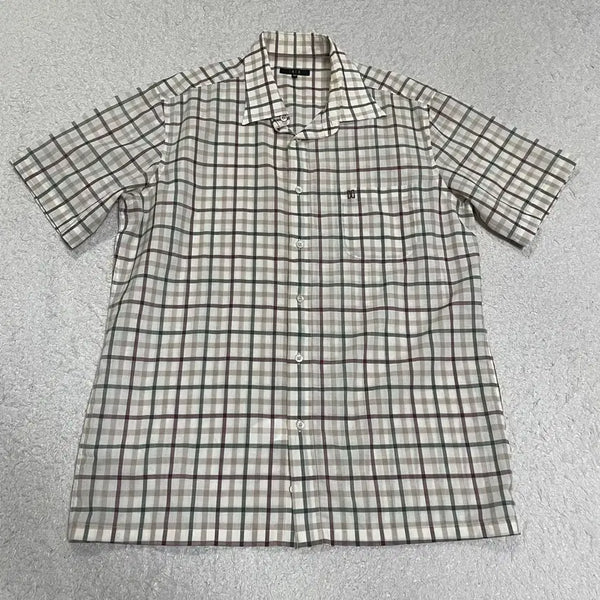 [BUNJANG] Daks Check Short Sleeve Shirt / 닥스 체크 반팔 셔츠 105