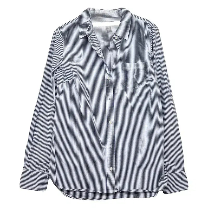 [BUNJANG] GAP Striped Navy Shirt XXS / 갭 스트라이프 네이비 셔츠 XXS