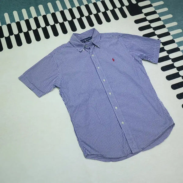 [BUNJANG] Polo Ralph Lauren Men's Blue Stripe Shirt / 폴로 랄프로렌 남성 셔츠 블루 스트라이프