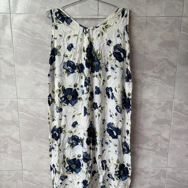 [BUNJANG] White Floral Sleeveless Dress / 나시 원피스 흰색 꽃무늬