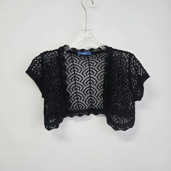 [BUNJANG] Bolero Knit Cardigan Black Size 55 / s0143 볼레로 니트 가디건 블랙 55