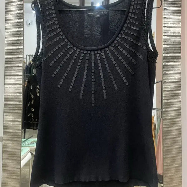 [BUNJANG] Liesangbong Paris Black Cubic Sleeveless Top / liesangbong 파리 블랙 큐빅 장식 나시 88