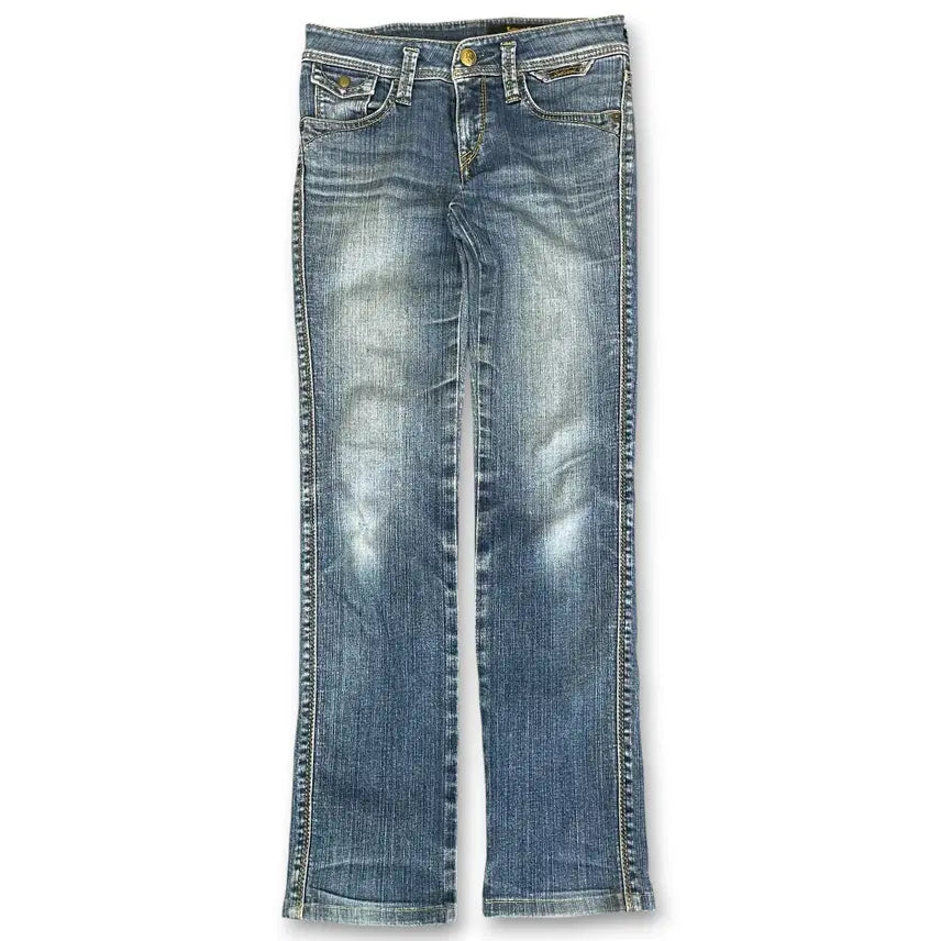 [BUNJANG] J.S.P. Sweet Camel Washed Denim Slim Straight Jeans XS / JPN 스윗카멜 슬림스트레이트 워싱 데님팬츠 XS
