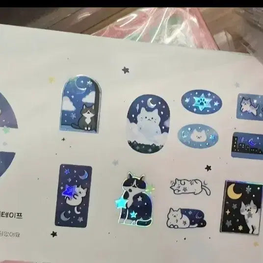 [BUNJANG] Dohye Drawing 'Night Sky Walk' Kiss-Cut Sticker / 도혜드로잉 밤하늘 산책 스컷 마테 구매해요