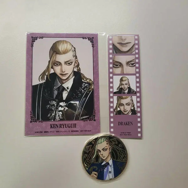 [BUNJANG] Tokyo Revengers Draken Ryuguji Ken AU Postcard & Original Art Exhibition Can Badge Set / 도쿄리벤져스 도리벤 드라켄 류구지 켄 au 엽서 지류 특전 원화전 캔뱃지