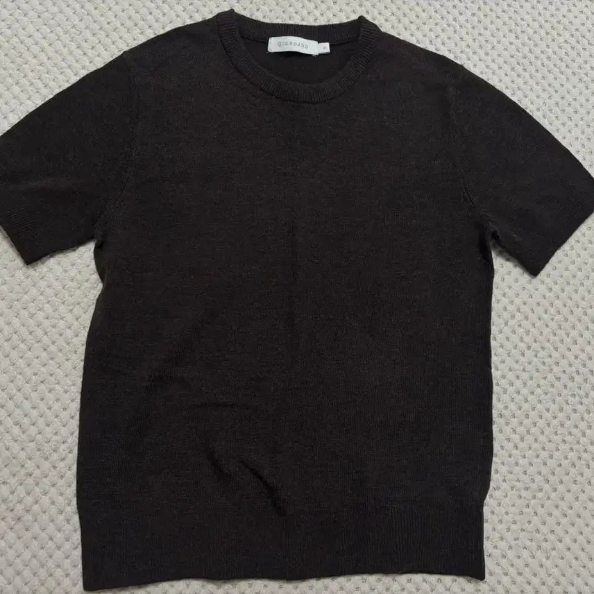 [BUNJANG] Brown Knit Short Sleeve Top / 갈색 니트 반팔