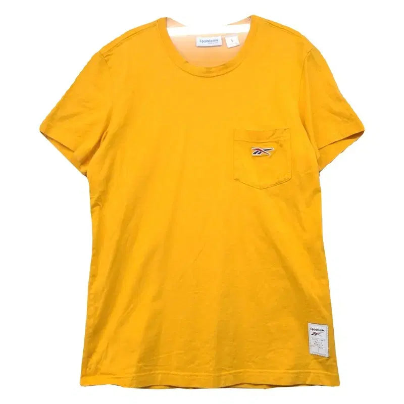 [BUNJANG] Reebok Yellow Pocket Logo Short Sleeve T-Shirt L / 리복 옐로우 포켓 로고 반팔티 L