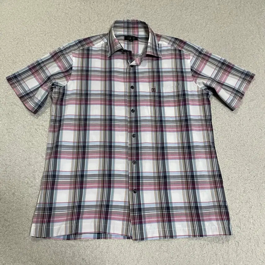 [BUNJANG] Daks Check Short Sleeve Shirt 100 / 닥스 체크 반팔 셔츠 남방 100
