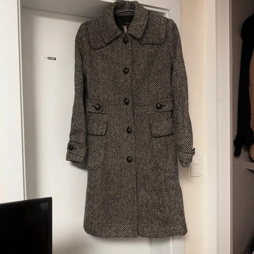 [BUNJANG] Nice Claup Wool Check Coat Size 66 / 나이스클랍 백화점 모직 체크 코트 66사이즈 의류처분 옷장정리